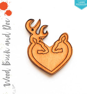 Laser Engraving Wood Keychain Buck & Doe (Package.Price)