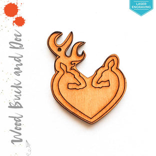 Laser Engraving Wood Keychain Buck & Doe (Package.Price)