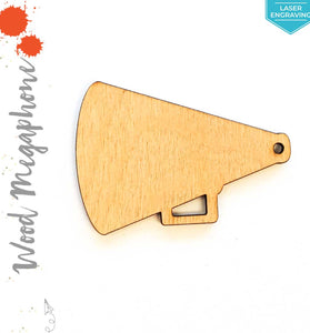 Laser Engraving Wood Keychain Megaphone (Package.Price)