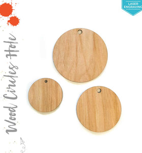 Laser Engraving Wood Circles With Hole 3/16" Thick (Package.Price)