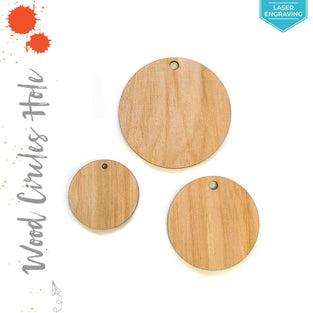 Laser Engraving Wood Circles With Hole 3/16" Thick (Package.Price)