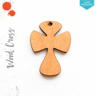 Laser Engraving Wood Keychain Cross (Package.Price)