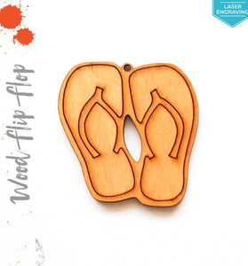Laser Engraving Wood Keychain Flip Flop Pair (Package.Price)