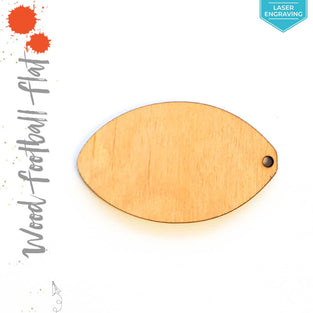 Laser Engraving Wood Keychain Football Flat (Package.Price)