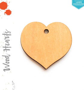 Laser Engraving Wood Keychain Hearts Center Hole (Package.Price)