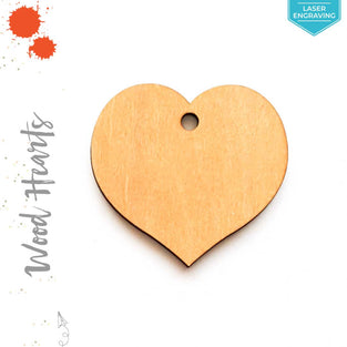 Laser Engraving Wood Keychain Hearts Center Hole (Package.Price)