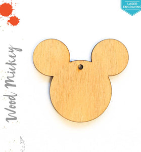 Laser Engraving Wood Keychain Mouse Head (Package.Price)