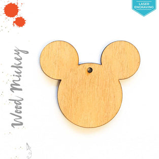 Laser Engraving Wood Keychain Mouse Head (Package.Price)