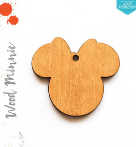 Laser Engraving Wood Keychain Mouse Head with Ribbon (Package.Price)