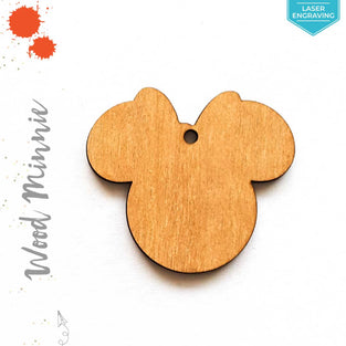 Laser Engraving Wood Keychain Mouse Head with Ribbon (Package.Price)