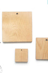 Laser Engraving Wood Square 3/16" Thick With Hole (Package.Price)