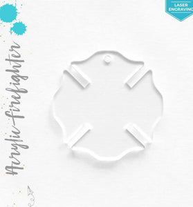 Laser Engraving Acrylic Keychains Firefighter Symbol