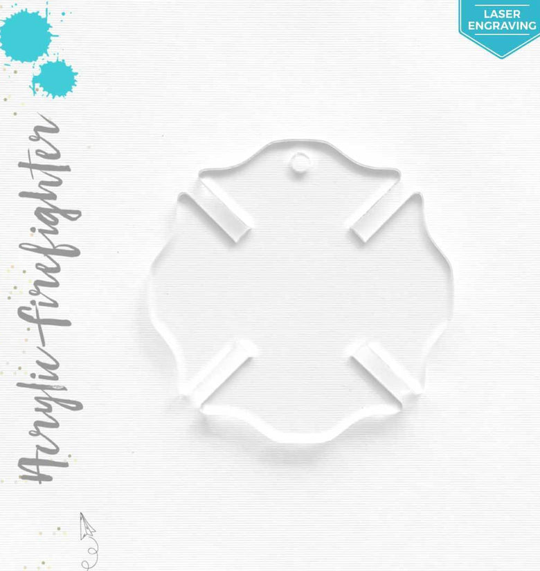 Laser Engraving Acrylic Keychains Firefighter Symbol