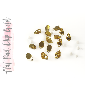 Iron Flat Pad Clip On Earring Findings Gold (Package.Price)