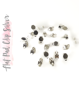Iron Flat Pad Clip On Earring Findings Silver (Package.Price)