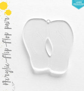 Laser Engraving Acrylic Keychains Flip Flop Pair