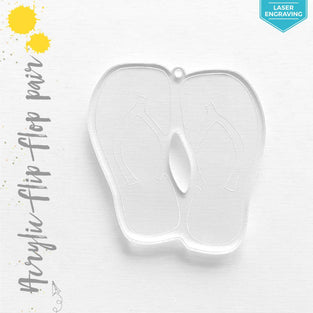 Laser Engraving Acrylic Keychains Flip Flop Pair