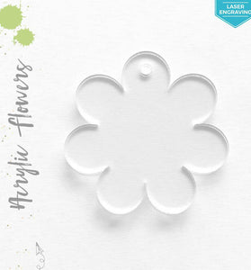 Laser Engraving Acrylic Keychains Flower