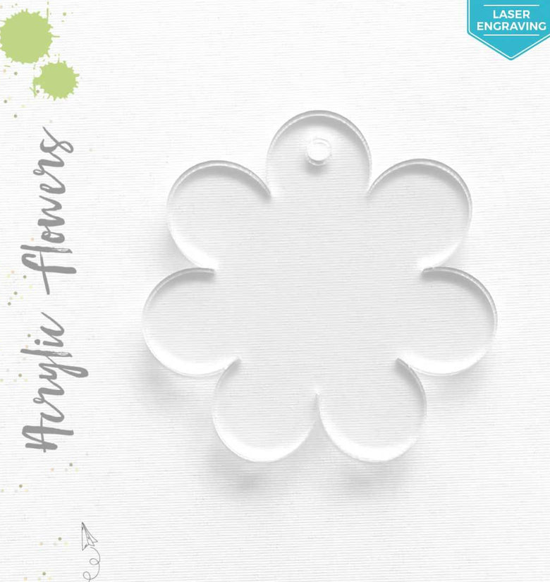 Laser Engraving Acrylic Keychains Flower