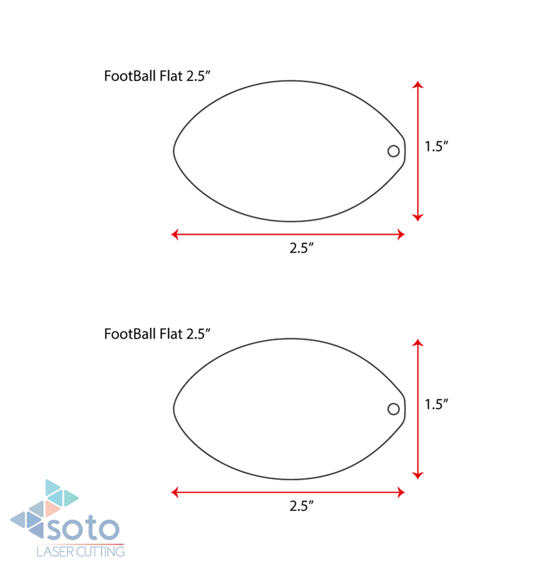 Acrylic Keychains Football Flat – Soto Laser Cutting