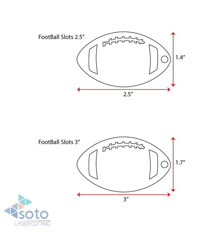 Acrylic Keychains Football with Slots – Soto Laser Cutting