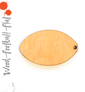 Wood Keychain Football Flat (Package.Price)