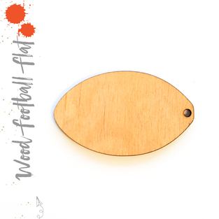 Wood Keychain Football Flat (Package.Price)