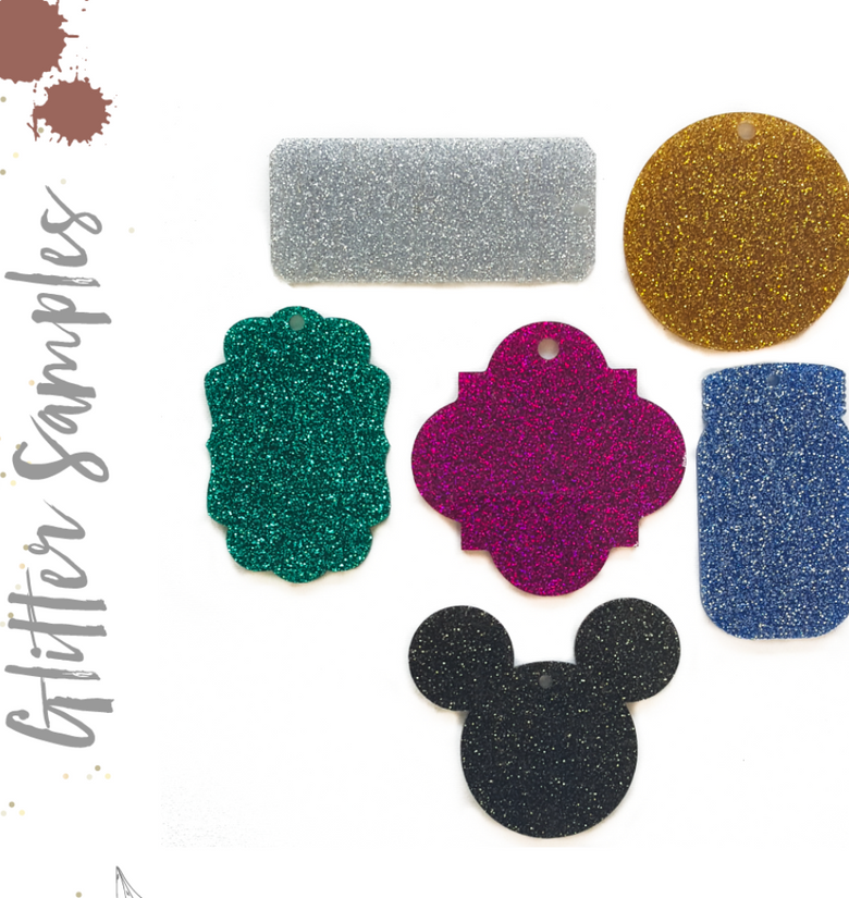 Glitter Acrylic Keychain Samples (Pack 24 Units)