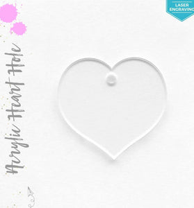 Laser Engraving Acrylic Keychains Heart Center Hole