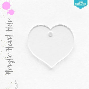 Laser Engraving Acrylic Keychains Heart Center Hole