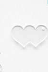 Laser Engraving Acrylic Keychains Heart Double