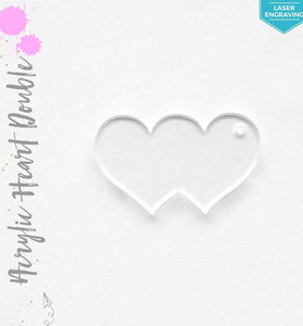 Laser Engraving Acrylic Keychains Heart Double
