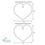 Wood Keychain Hearts Center Hole (Package.Price)