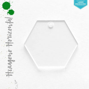 Laser Engraving Acrylic Keychains Horizontal Hexagon