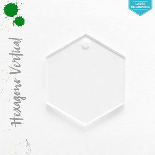 Laser Engraving Acrylic Keychains Vertical Hexagon