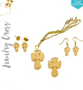 Laser Engraving Acrylic Jewelry Cross Rounded