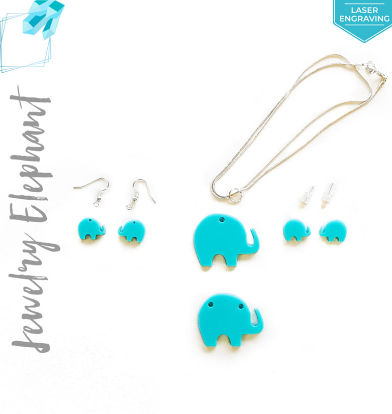 Laser Engraving Acrylic Jewelry Elephant