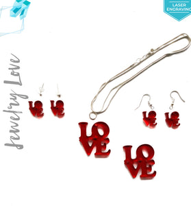 Laser Engraving Acrylic Jewelry Love