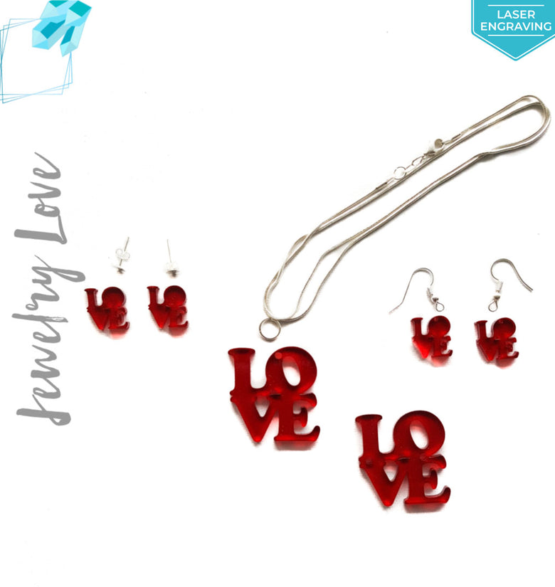 Laser Engraving Acrylic Jewelry Love