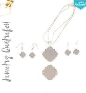 Laser Engraving Acrylic Jewelry Quatrefoil