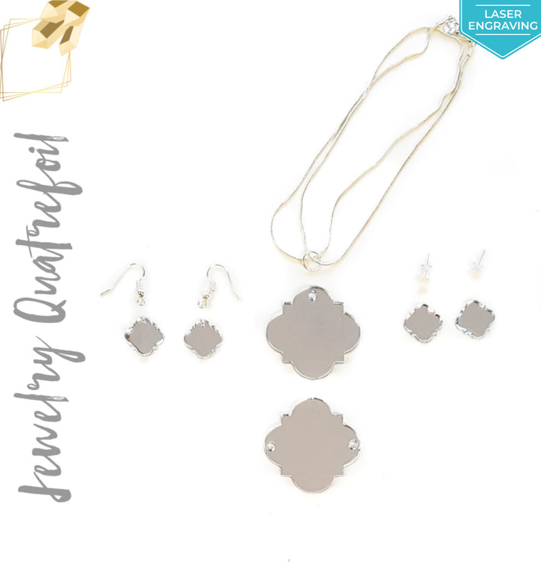 Laser Engraving Acrylic Jewelry Quatrefoil