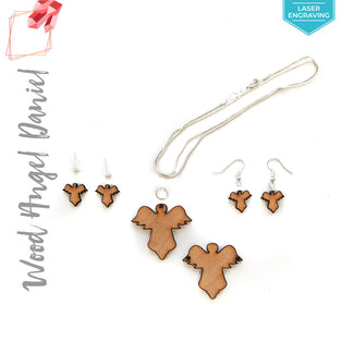Laser Engraving Wood Jewelry Angel Daniel (Package.Price)