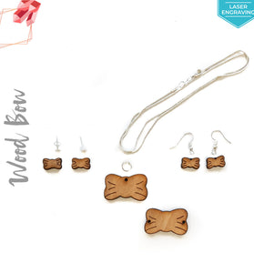 Laser Engraving Wood Jewelry Bow (Package.Price)