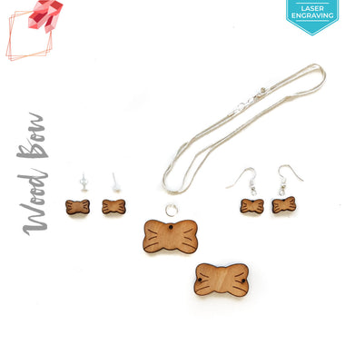 Laser Engraving Wood Jewelry Bow (Package.Price)
