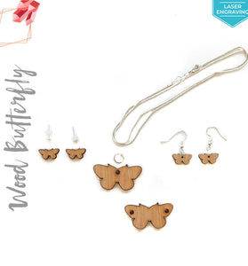 Laser Engraving Wood Jewelry Butterfly (Package.Price)
