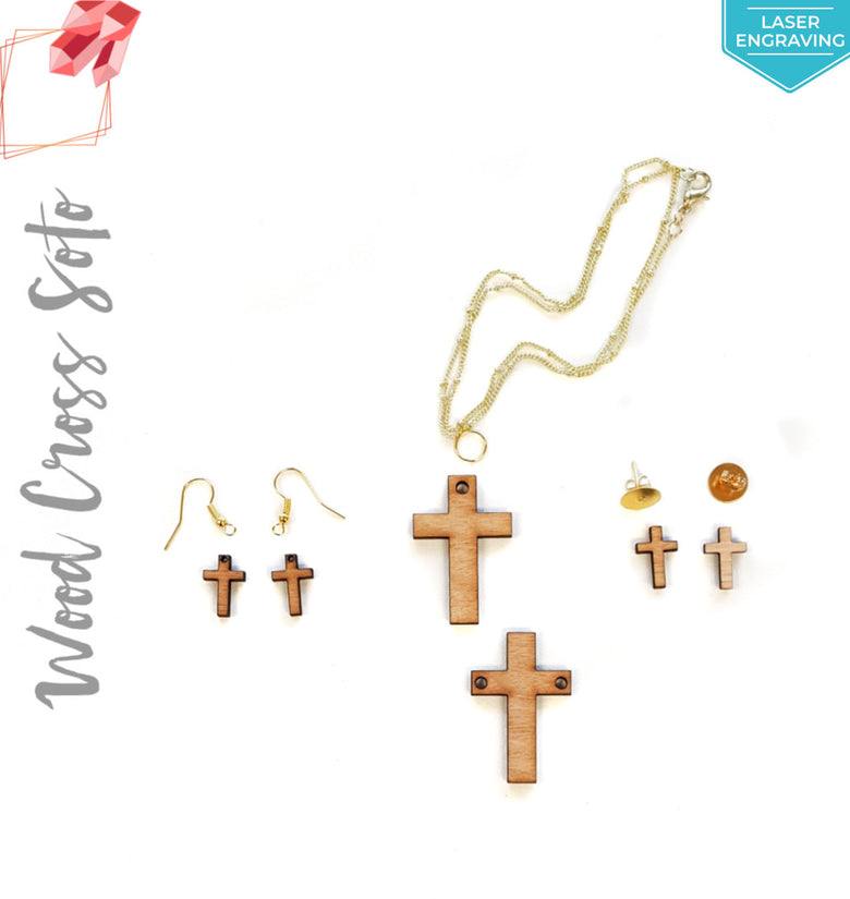 Laser Engraving Wood Jewelry Cross (Package.Price)