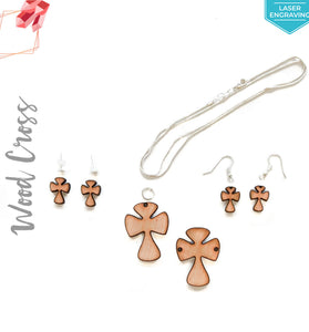 Laser Engraving Wood Jewelry Cross Rounded (Package.Price)