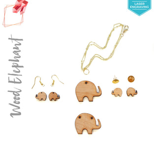 Laser Engraving Wood Jewelry Elephant (Package.Price)