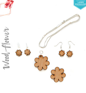 Laser Engraving Wood Jewelry Flower (Package.Price)