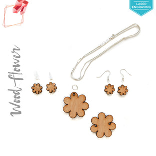 Laser Engraving Wood Jewelry Flower (Package.Price)